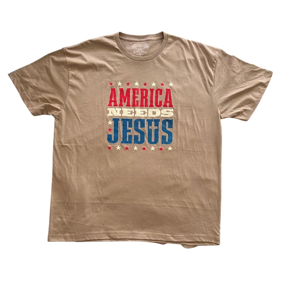 I Love My Freedom Unisex Beige America Needs Jesus T-shirt